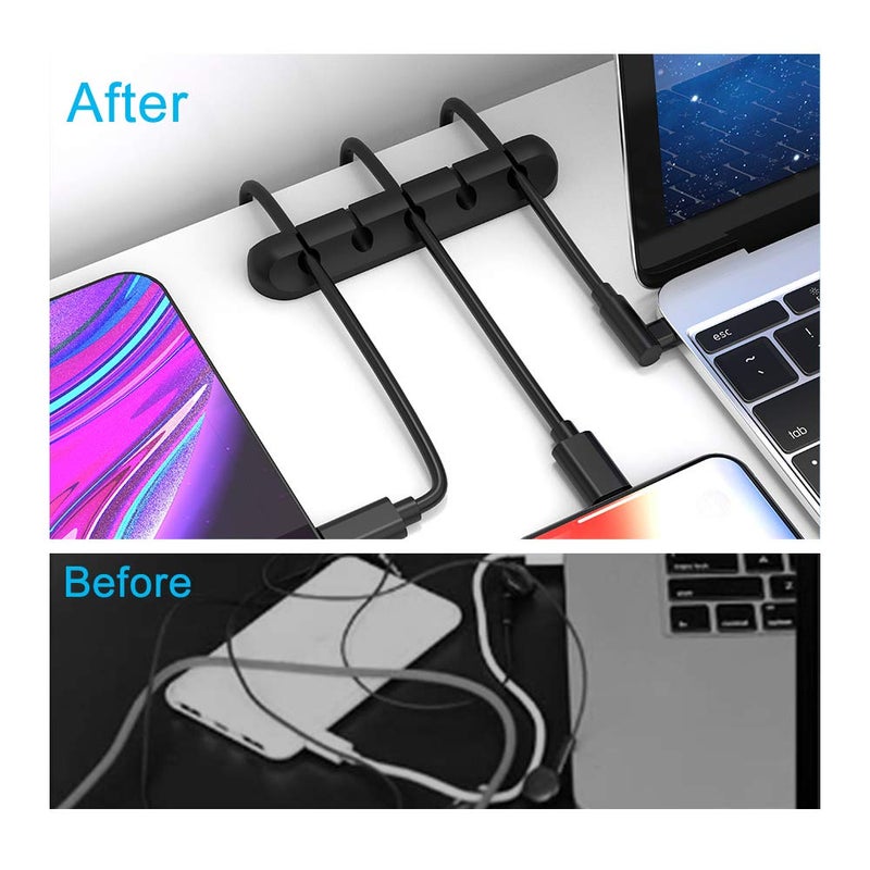 INCHOR Cable Clips, INCHOR Cable Organizer Cord Holder for Desk, Charging Cable Holder Cord Clips, Nightstand Cord Organizer Cable Management Wire Clip (7, 5, 3 Slots) - Image 2